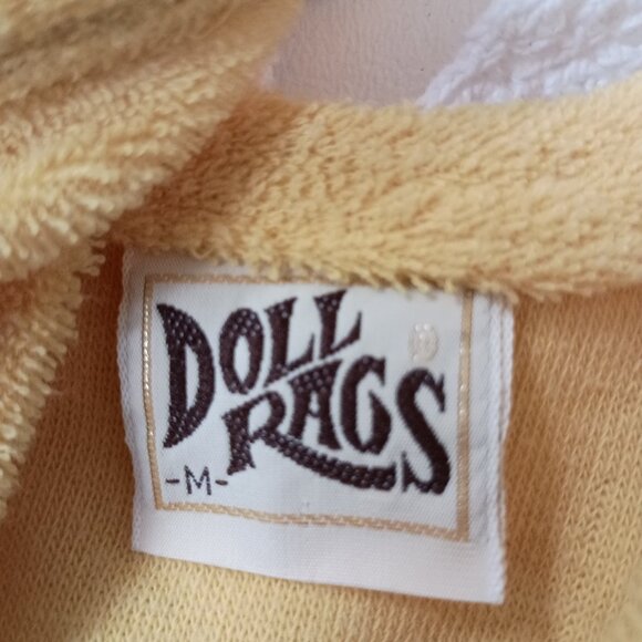 Vtg 70s Doll Rags Sleeveless Dress Yellow Terry Cloth Knee Length Medium Women - Picture 6 of 9